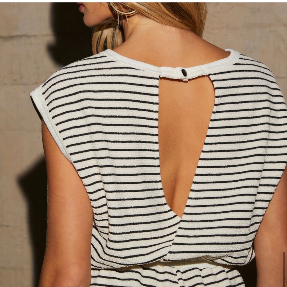 Vici Black and White Striped Romper - Picture 6 of 8